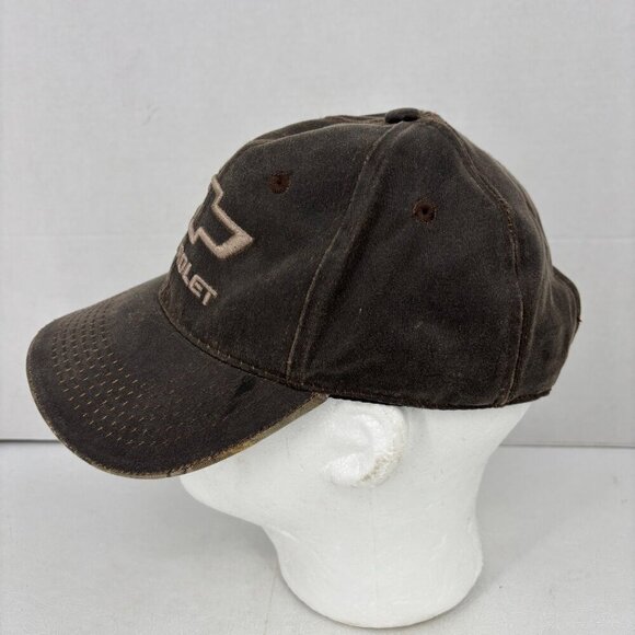 Chevrolet Snap Back Baseball Cap Brown Adult One Size Embroidered Chevy Logo Hat - Picture 3 of 7